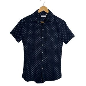 GUSTIN INDIGOXINDIGO CHAMBRAY SHORT SLEEVE Button Up SHIRT Blue Made In USA